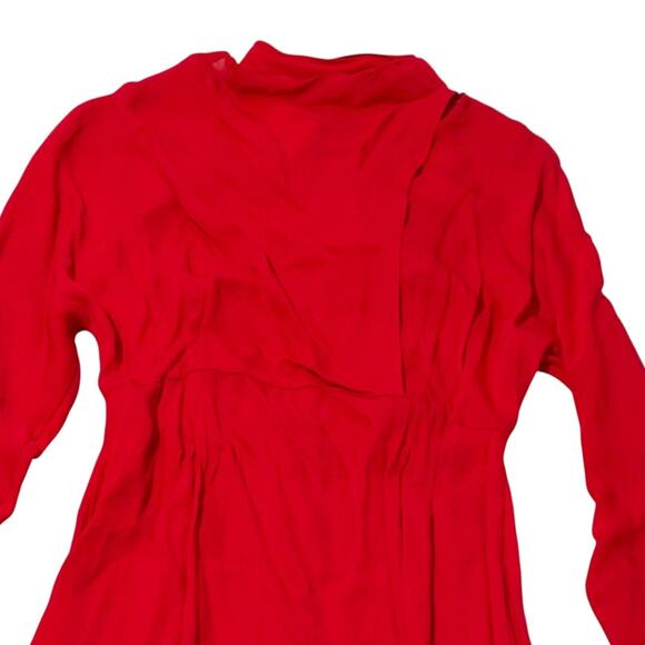 NWT Jason Wu Tie Neck Red Dress - As Seen on The View - Size 8 Midi Length - Picture 16 of 16